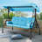 Fassold Outdoor Patio Swing Chair for 3 People, with Removable Cushion and Convertible Canopy-855471041