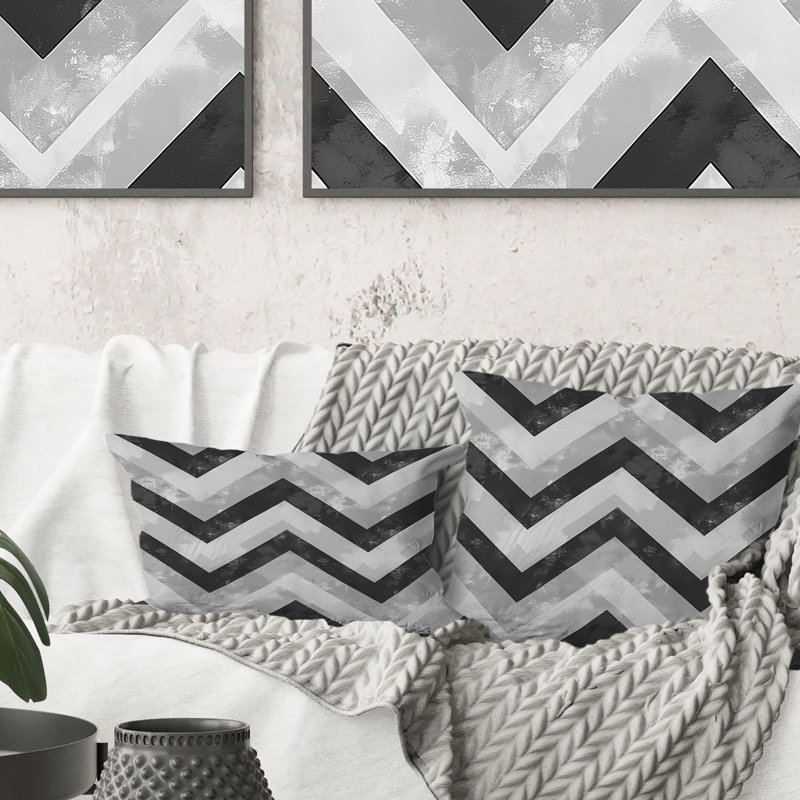 Coussin Chevron Glamour I - Glam, H 18 po x H 18 po