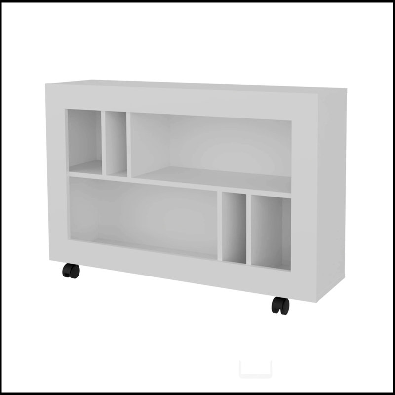 Console en mélamine avec rangement ouvert