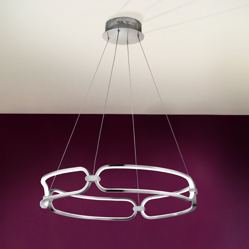 Patricia 4 - Light LED Geometric Pendant, Chrome