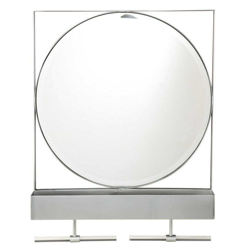 Modern Decorative Mirror With Storage Facility: Silver Iron For Entryway And Dressing Area, Stores Wallets, Sunglasses, Keys, Pet Leashes Handily Feature: For Organizes