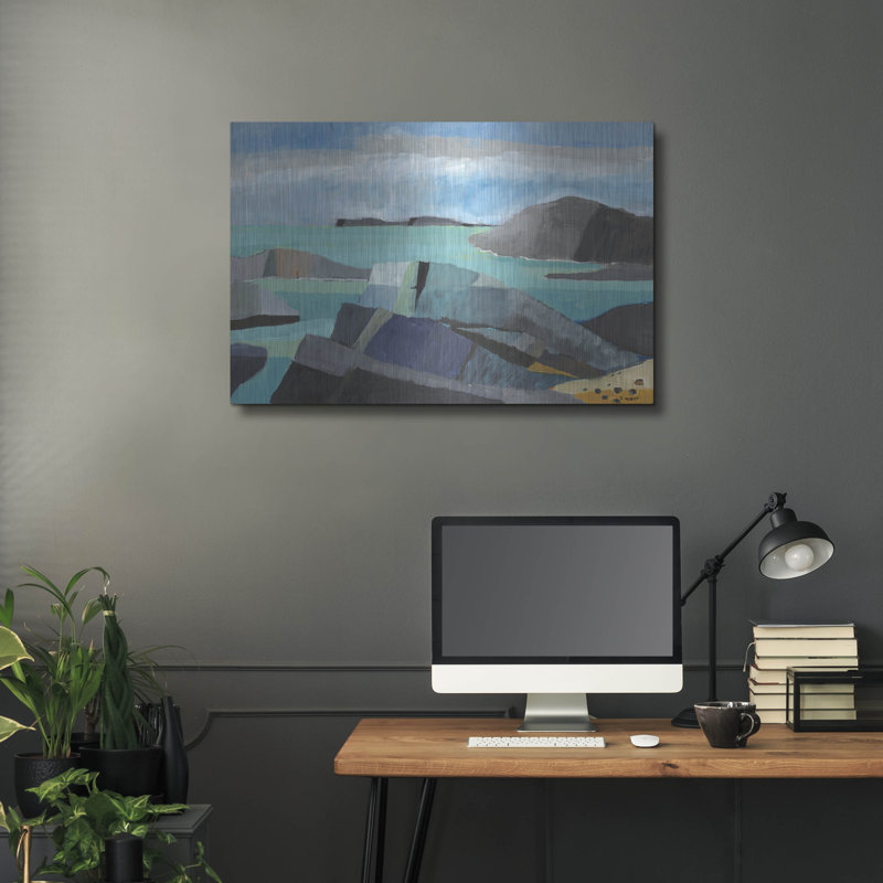 Art mural en métal Winston Porter «Carmel Central Coast» par Jan Weiss, H 24 po x l 36 po