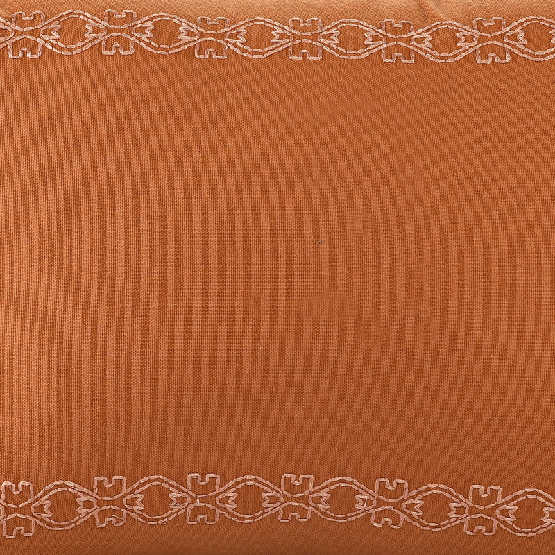 Sunniva Cinnamon Embroidered Cotton Rectangle Throw Pillow