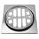 4-1/4" Snap-In Shower Tile Square with 3-1/2" OD Round Strainer Grid Drain Cover