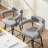 Kiylan Swivel Upholstered 26.7" Linen Counter Stool with Curved Wing Back and Metal Frame-983346169