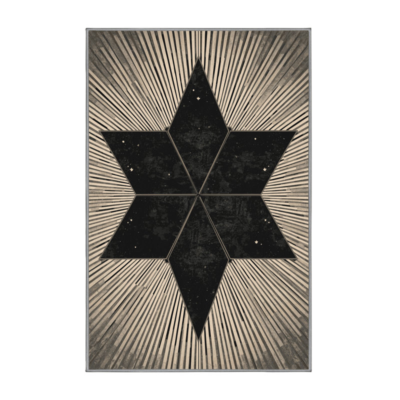 Tapis gris chic et luxueux lavable à la machine Arverne, 3 X 5