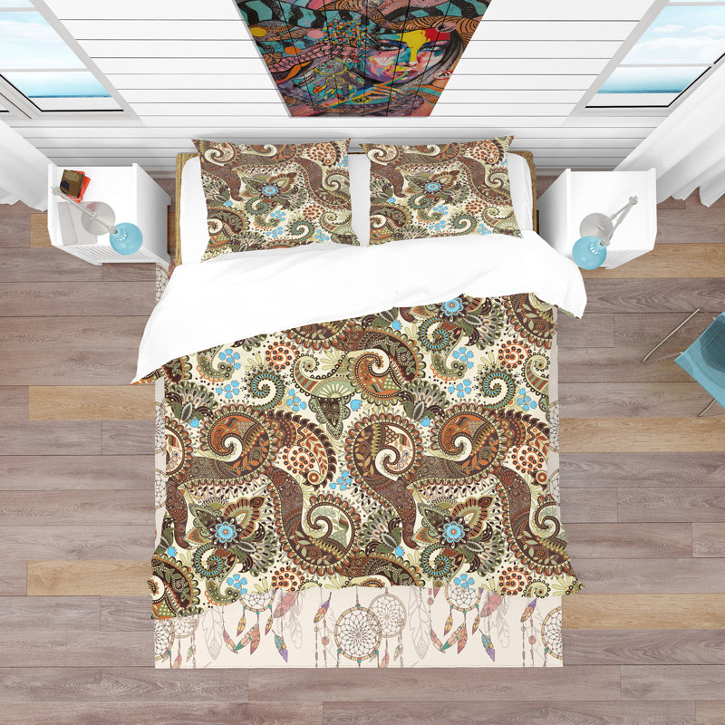 Ensemble de housse de couette rétro, Housse de couette double / grand + 2 taies