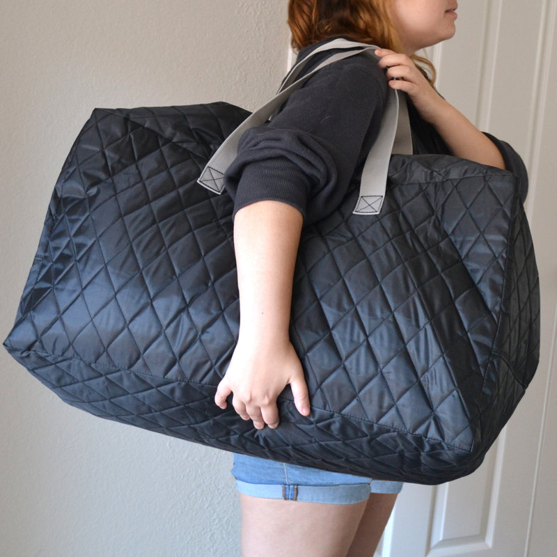 Medium Quilted Storage Bag - Black, Black