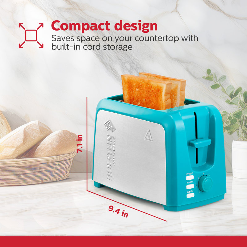 Grille-pain 2 tranches Holstein Housewares, Teal