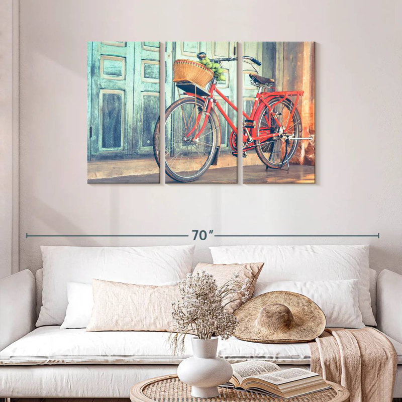 Mehar Hipster Red Bicycle, 28" H x 45" W