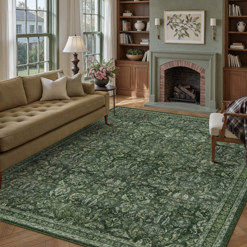 Tapis vintage lavable en machine avec envers antidérapant Lares, Rectangulaire 8 pi x 10 pi