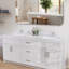 Dessus de meuble-lavabo à dossier rectangulaire l 72 po x H 4 po en pierre reconstituée blanc Carrara