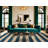 Washable Steel Blue Cream Striped Area Rug-262594633
