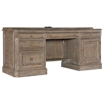 Sutter Credenza Desk with Built in Outlets by Hooker Furniture