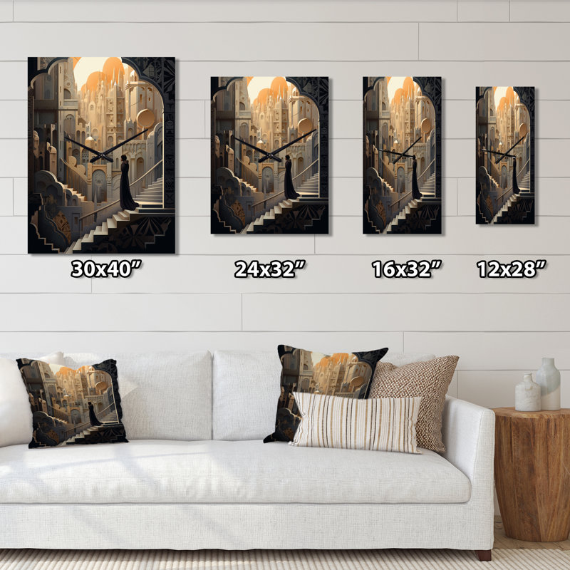 Janeane - Surrealism Landscape Wall Clocks, 28" H x 12" W x 1" D