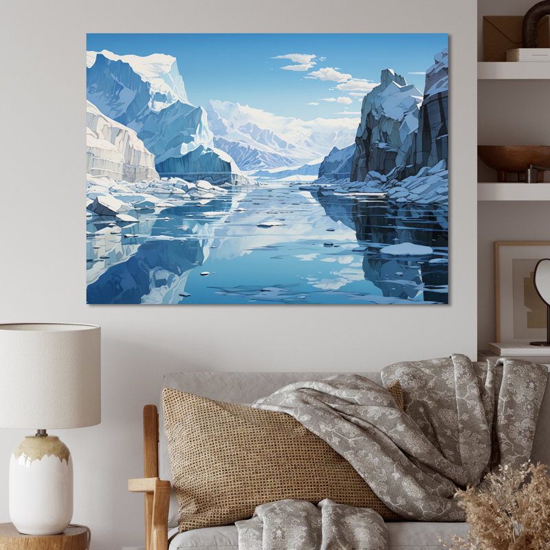 Biritude glacier bleu solitude I - impression, Toile tendue, H 34 po x l 44 po x P 1,5 po