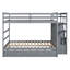Lit superposé double au-dessus de double avec lit gigogne simple et escalier-1410684556