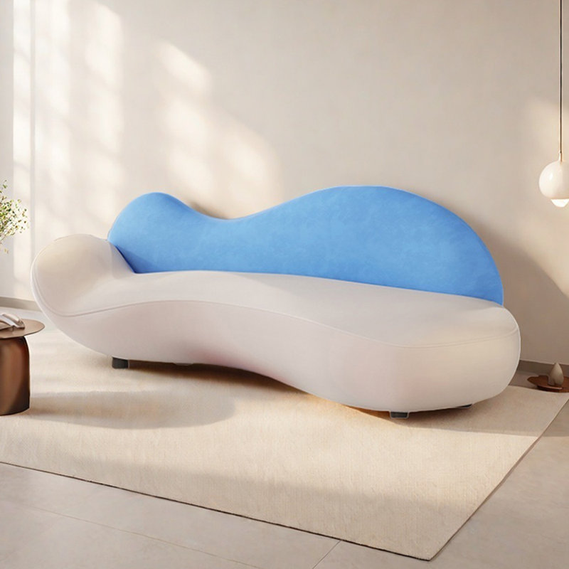 Méridiennes courbées Modern Modern, Bleu / Beige, Orienté à gauche (vu de face)