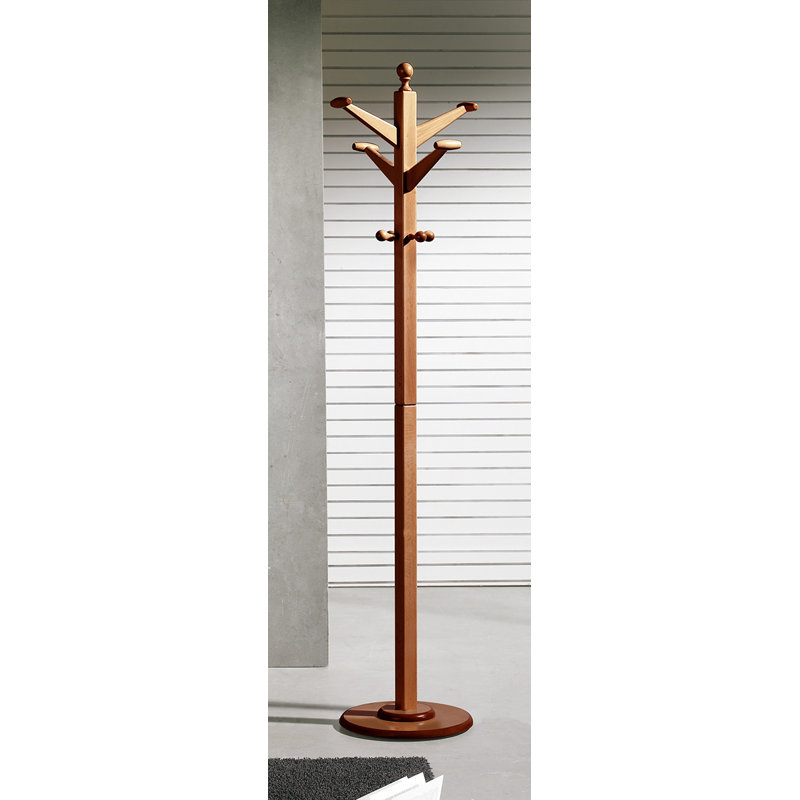 Freestanding 8 - Hook Coat Rack, Cherry