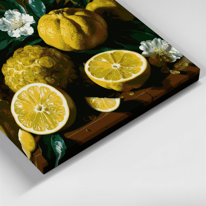 Art mural sur toile vert citron, H 12 po x l 12 po