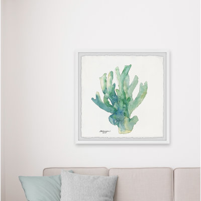 Green Coral In Watercolor by Glenda Roberson - Single Picture Frame Print