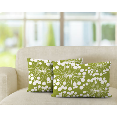Floral Outdoor Reversible Throw Pillow