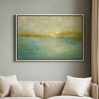 Art mural encadré sur toile - Impressions murales abstraites de la mer pour la chambre à coucher - 24 po x 36 po