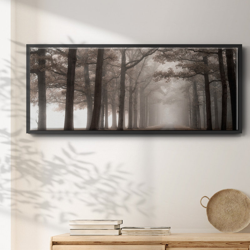 Misty Road- Framed Canvas, 12" H x 30" W