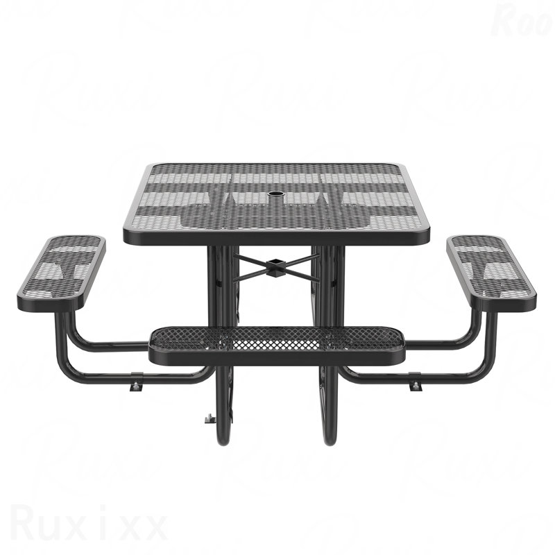 Table de pique-nique carrée 46 po, Noir