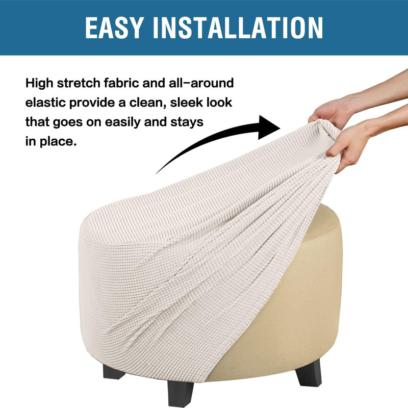 Couvre-pieds extensibles en jacquard à carreaux lavables à la machine et lavables à la machine avec protège-repose-pieds élastique