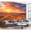 Papier peint adhésif « Coucher de soleil sur sable doré et ciel vibrant », fresque murale de 175 cm (H) x 244 cm (L), en PVC amovible et autocollant, pour chambre, salon ou bureau.-172220075