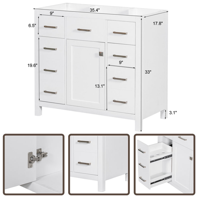 35.4'' Single Bathroom Vanity Base Only