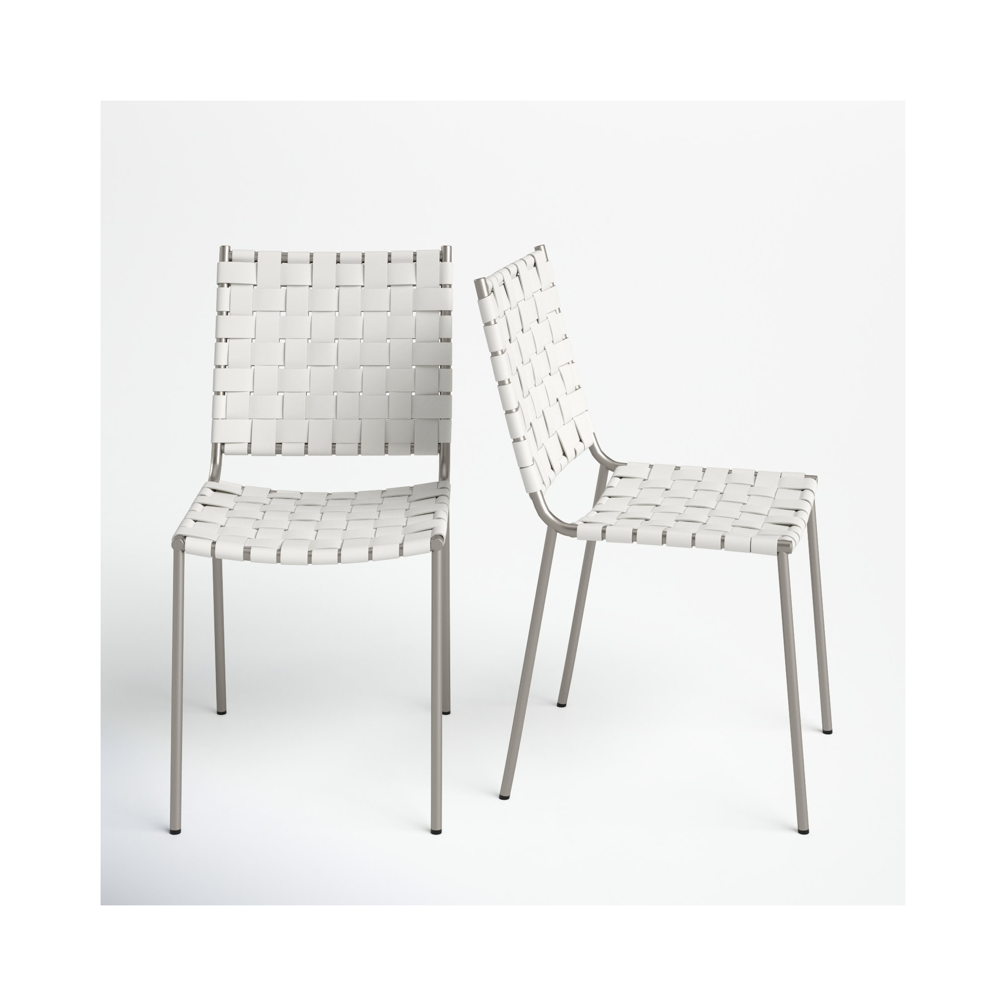 Ryland Upholstered Side Chair, Silver, White