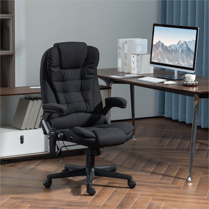 Siège inclinable avec commande à distance, conception réglable en polyester noir, structure en métal 25,5 x 28 x 47,2 po