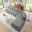 Canapé modulaire semi-incurvé modulaire en chenille avec repose-pieds mobile, aucun assemblage requis-4775341-4775340