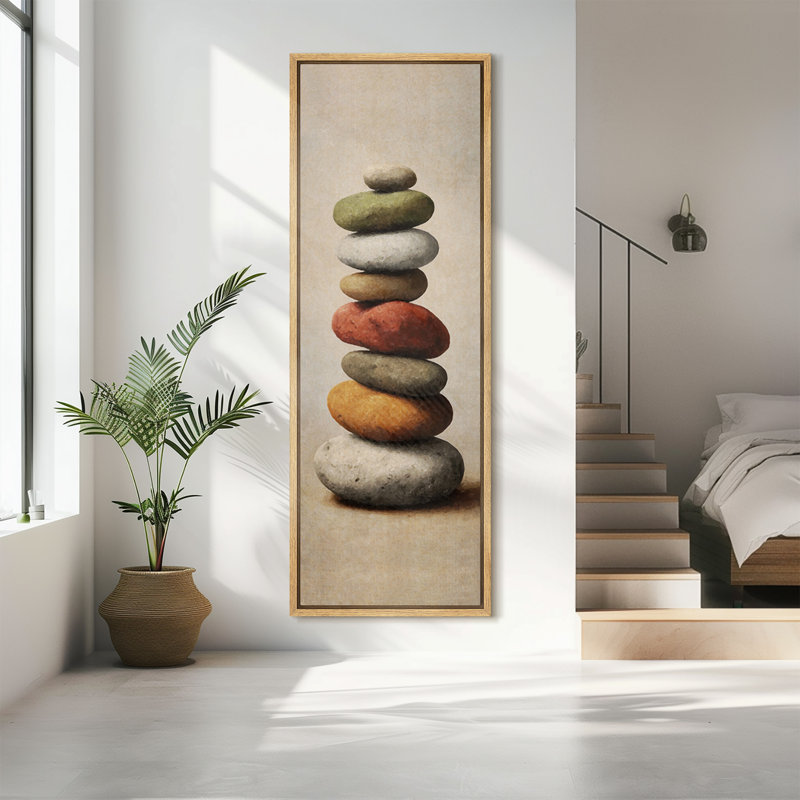 Impression sur toile encadrée, art zen, Naturel, H 60 po x l 20 po