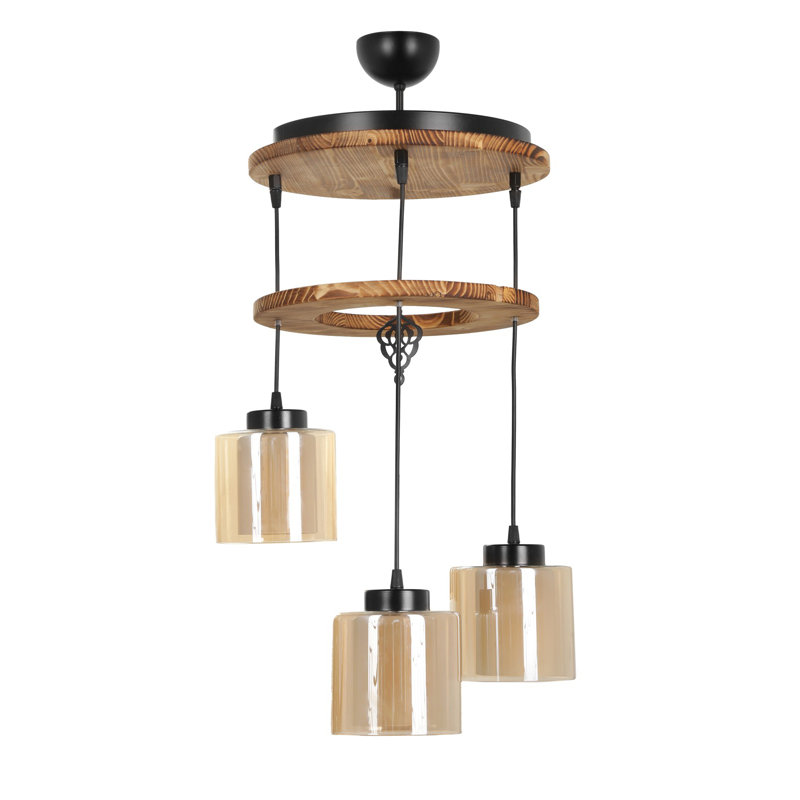 Weakley 3 - Light Cluster Pendant, Light Brown