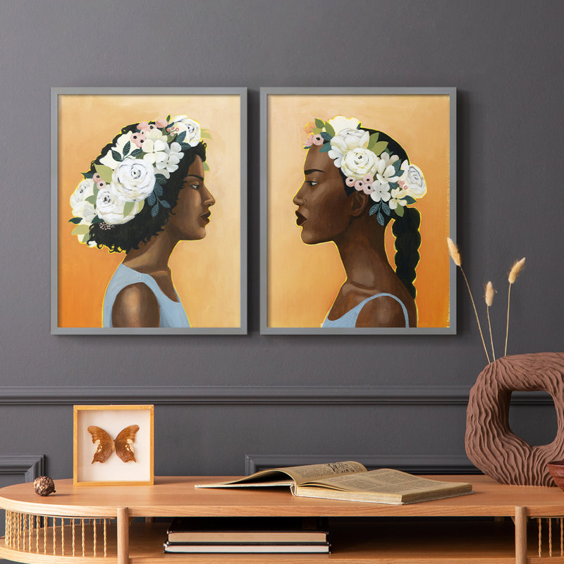 Reproduction encadrée Modern Laurel I-Premium - prête à être accrochée - aucun clou requis - aucun clou requis, Vert