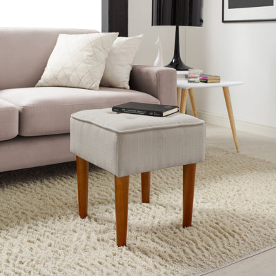 Tabouret de coiffeuse capitonné carré Elle Decor Aria