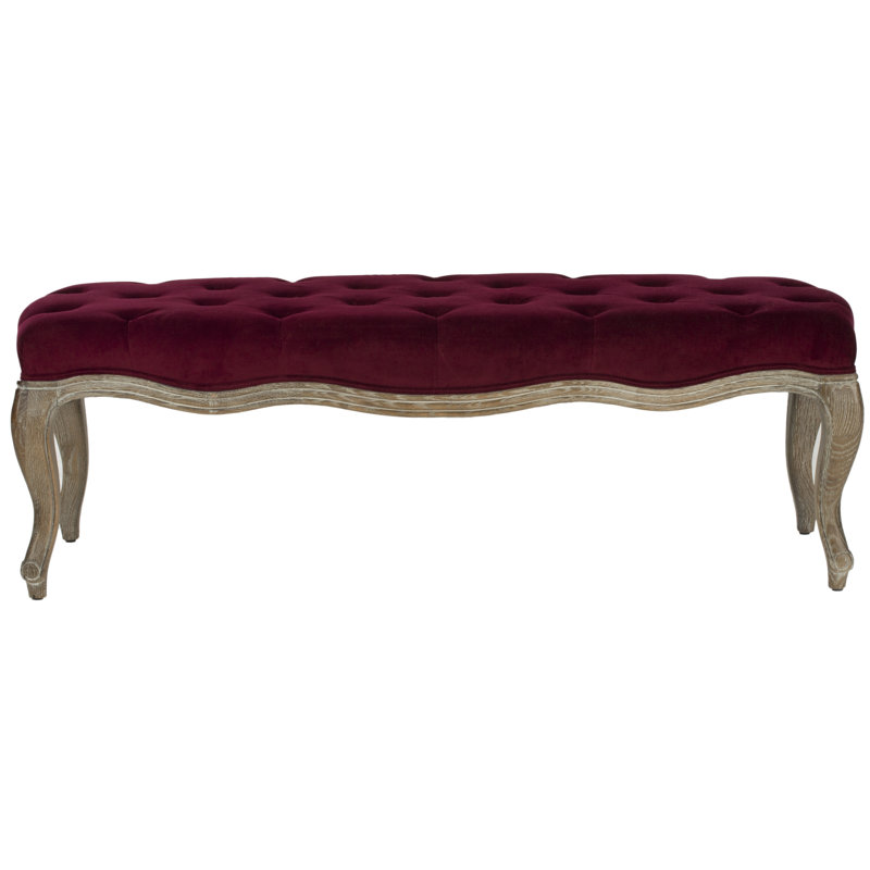 Carlisle Upholstered Bench, Red Velvet