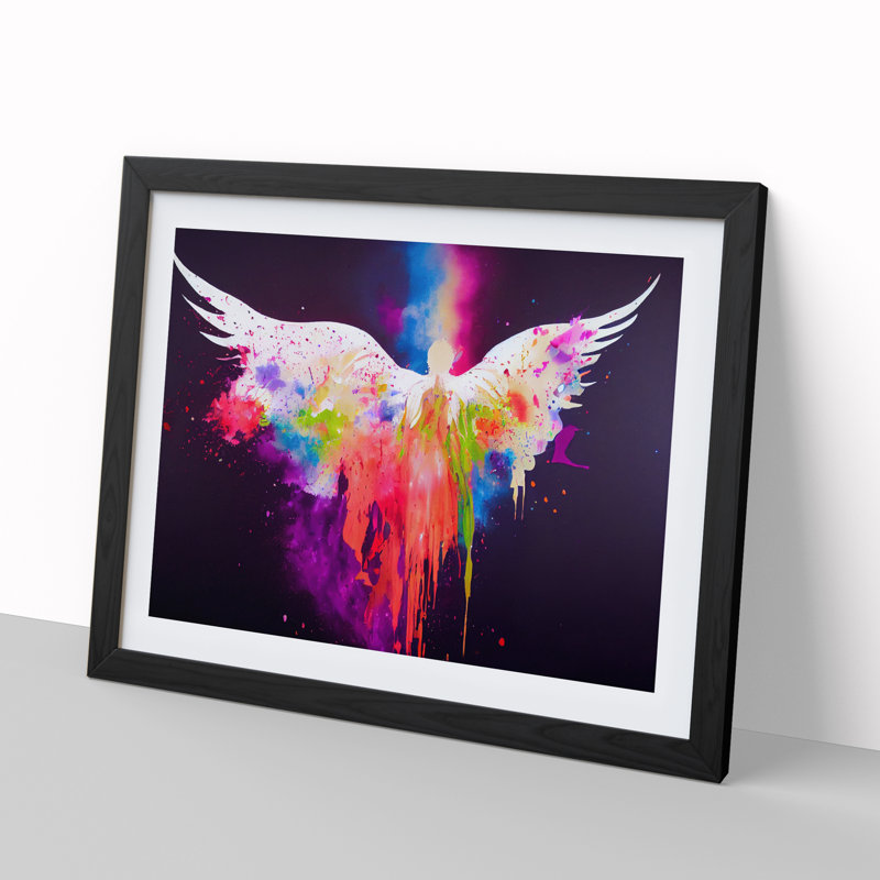 Angel Painted Vol.4 Abstract - Single Picture Frame Print, Black Framed, 46cm H x 64cm W x 2cm D