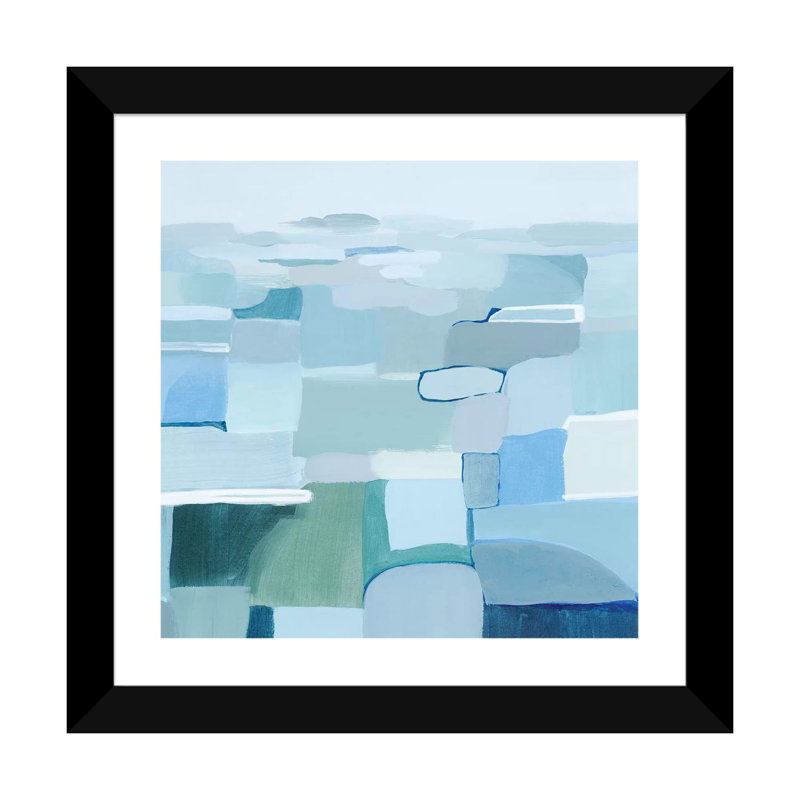 «Wave Crest Abstract II» par Grace Popp - reproduction d'art, H 24 po x l 24 po x P 1 po, Papier avec cadre noir, Blanc