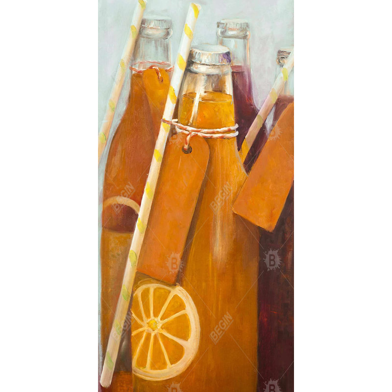 Orange summer drinks - 15.75"x31.50" Desk mat