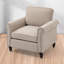 Chaise avec accoudoirs rembourrés, fauteuil d'appoint de lecture en tissu, canapé simple