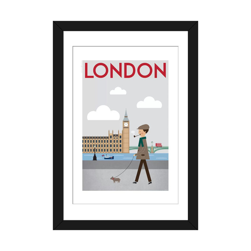«London», impression sur toile tendue, H 32 po x l 24 po x P 1 po, Papier d'art encadré noir