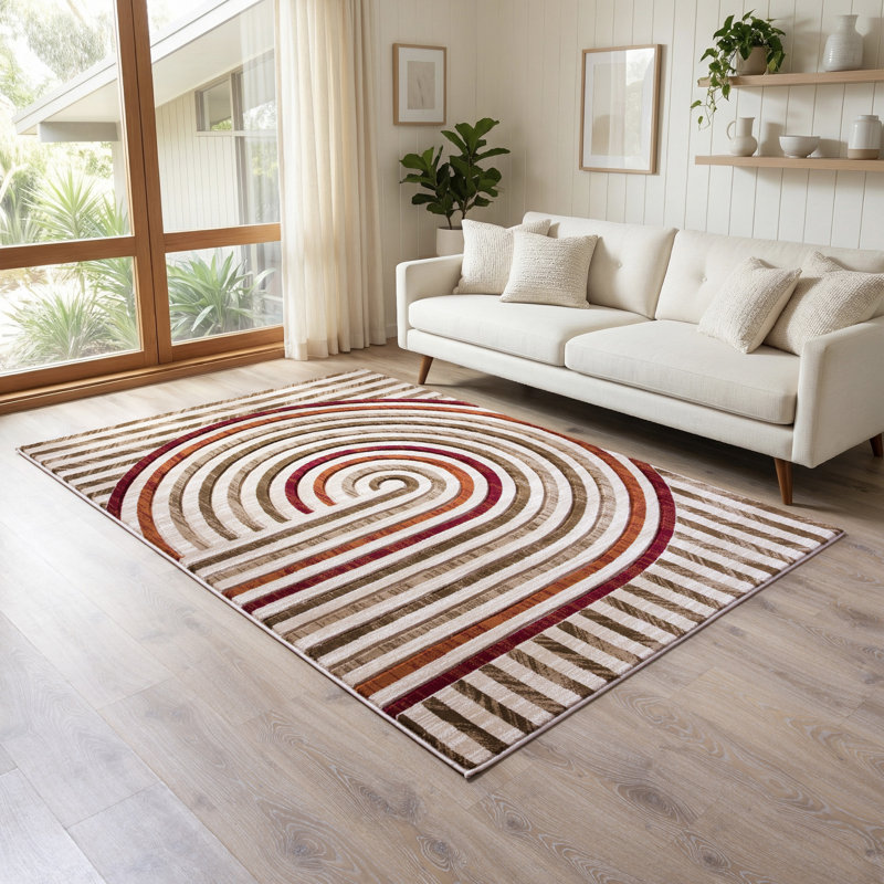 Tapis géométrique moderne et contemporain de la collection Alva, 2 pi 1 po x 3 pi 3 po