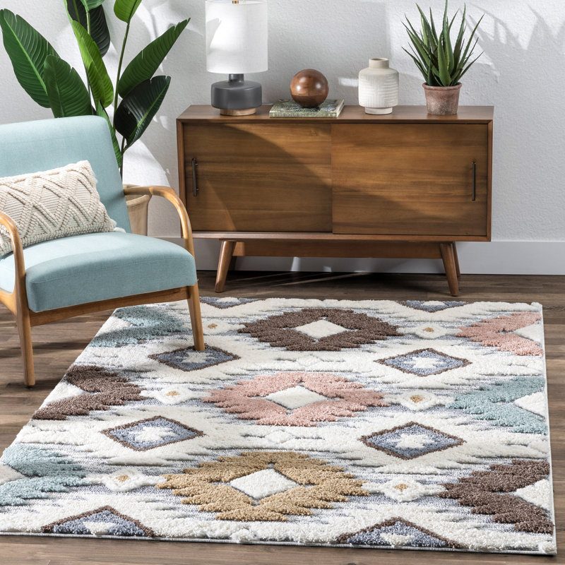 Delia Moroccan Ivory Area Rug, Rectangle 120 x 160cm