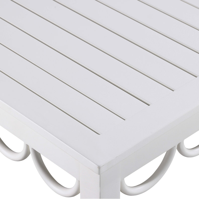 Table basse d'extérieur en aluminium Portofino, Blanc