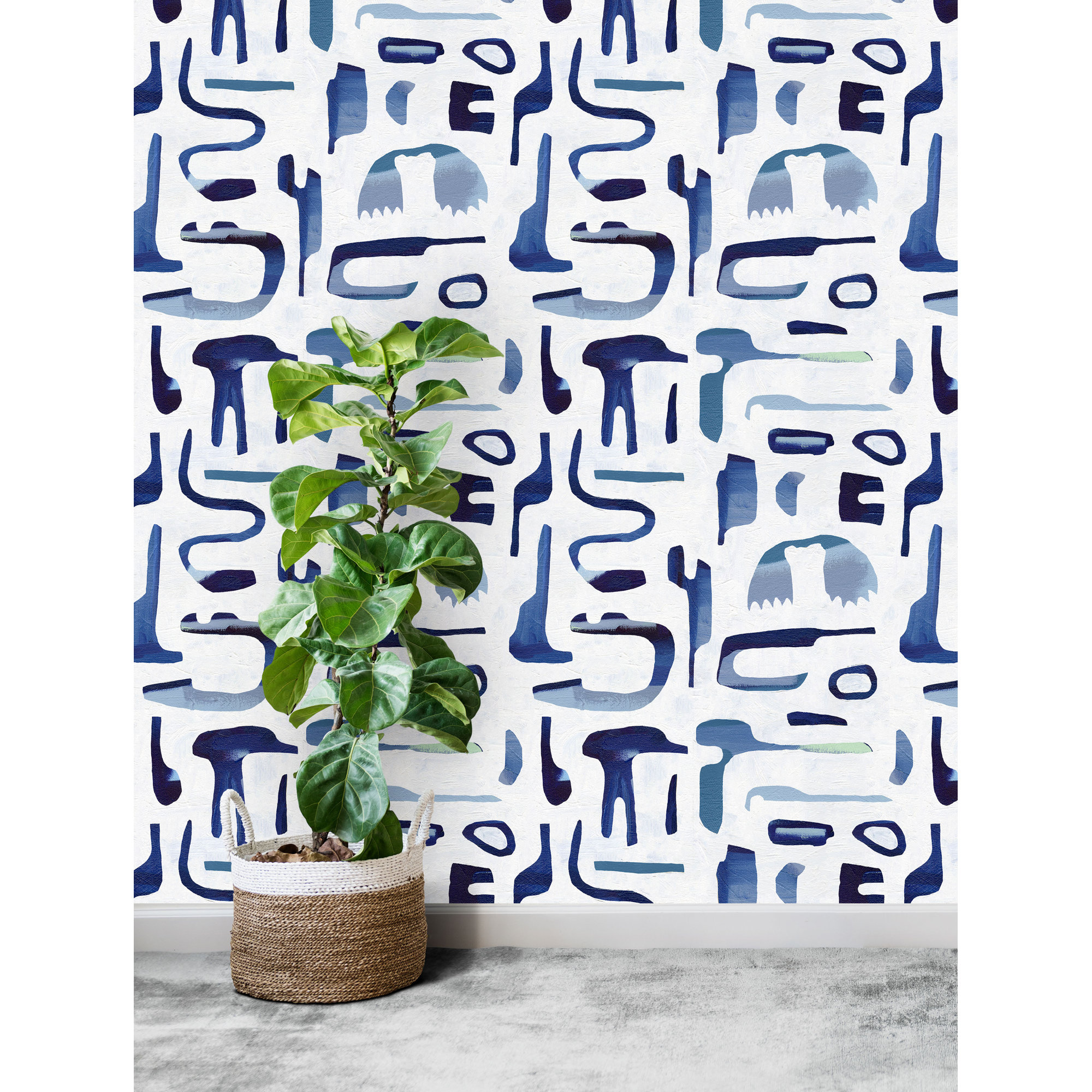 Dean Abstract Wallpaper, Blue/White