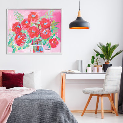 Love to Bloom Pink Florals Framed Giclee, design by Kait Roberts